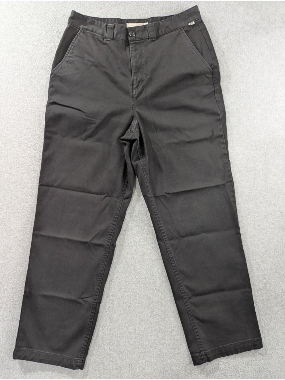 Vans Pants Mens 28 Black Chino Straight Leg Slash Pockets Stretch Casual Twill